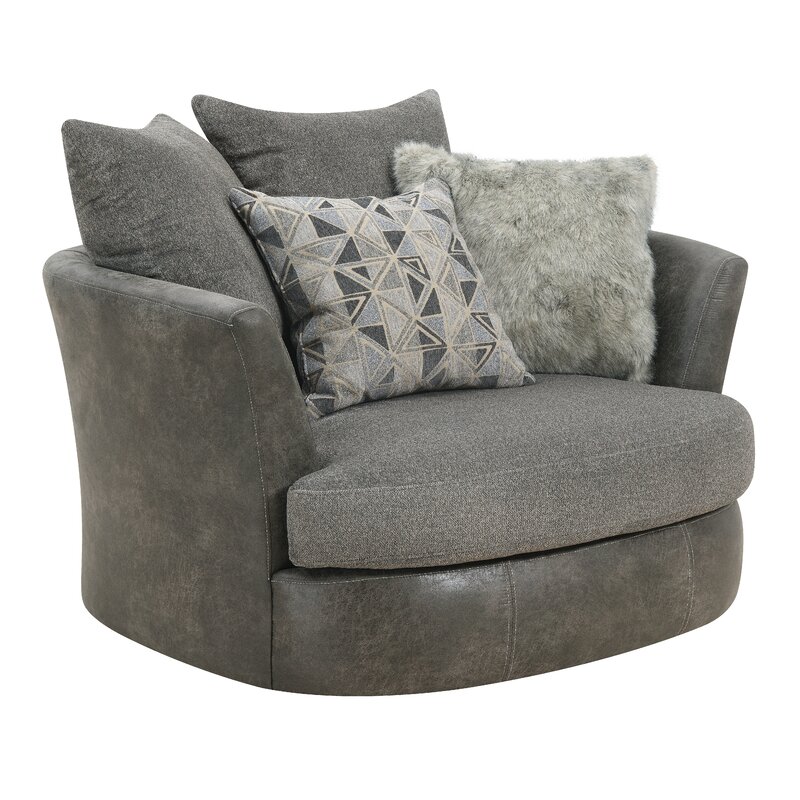 Ebern Designs Aciel Swivel Chair and a Half | Wayfair